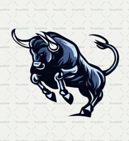 Angreifender Stier